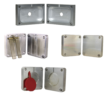 aluminum molds and master mold frames for benchtop plastic injection molding